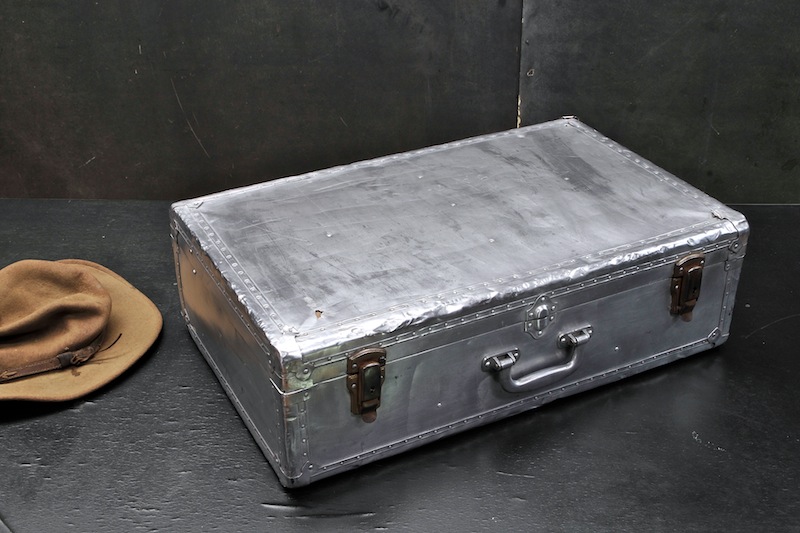 vintage aluminium suitcase