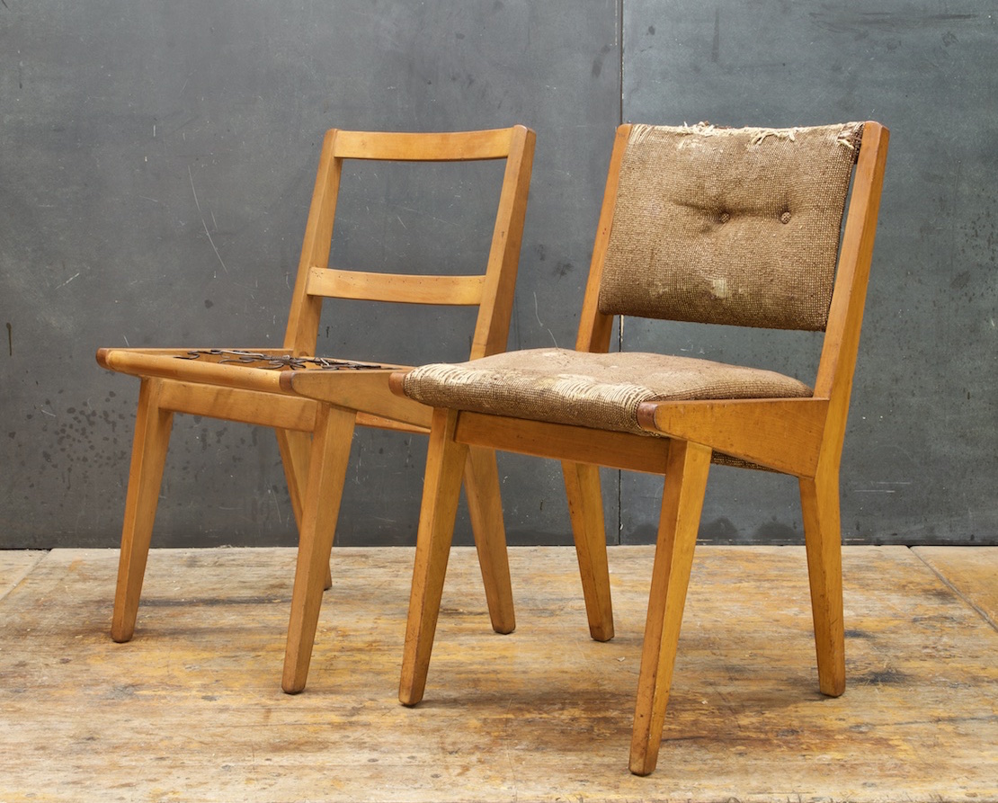 1950s Vintage Mid Century Jens Risom Knoll 666 Maple Side Chairs 1950s Vintage Mid Century Jens Risom Knoll 666 Maple Side Chairs Pair